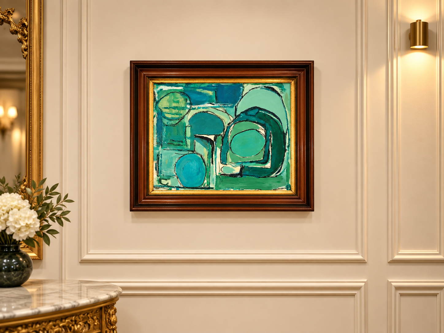 Arc et Forme, horizontal teal geometric abstract