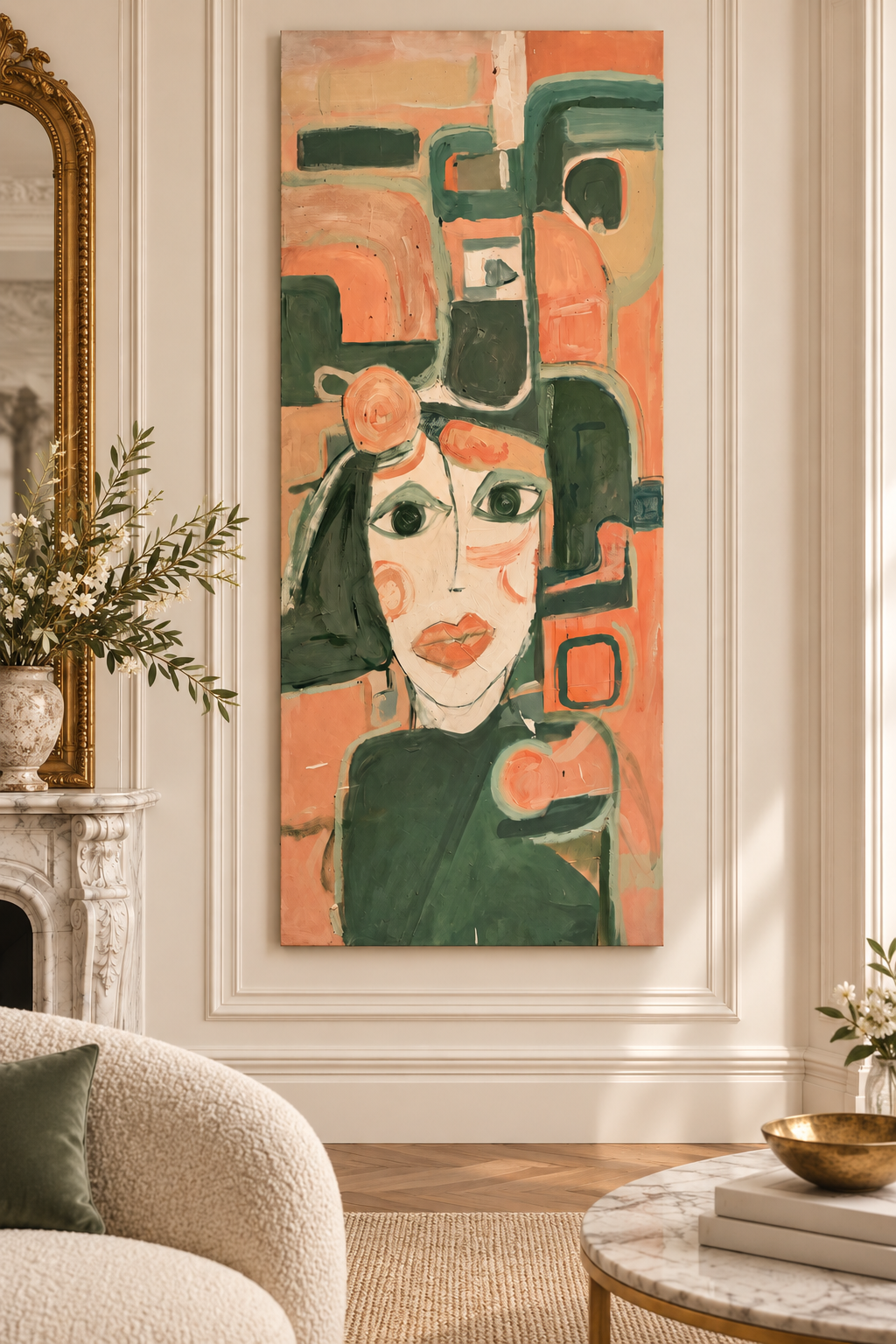 Self Portrait, tall figurative painting