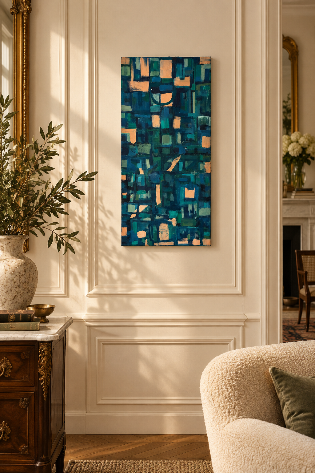 Subtle Confusion, blue geometric abstract artwork